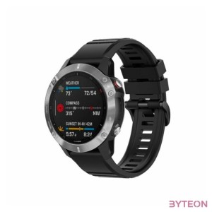 FIXED Szilikon szíj Garmin QuickFit okosórához 22mm, fekete