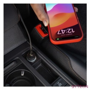 FIXED USB-C 12,24V-os autós töltő, 20W, PD3.0, 1 m USB-C kábellel, fekete