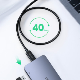 USB-C–USB-C kábel UGREEN US501, Gen3, 100 W, 4K, 0,8 m (fekete)