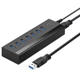 UGREEN US219 7 az 1-ben adapter, USB-elosztó 7x USB 3.0 (szürke)