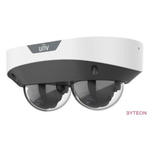 Uniview 2x2MP kétlencsés Multiview dómkamera, 2x4mm-es objektívvel, 2db beépített mikrofonnal