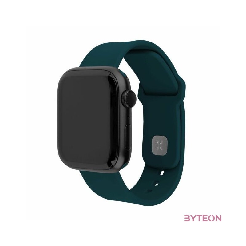 FIXED Sporty szilikon szíj az Apple Watch 42,44,45mm-es okosórákhoz, sötét zöld