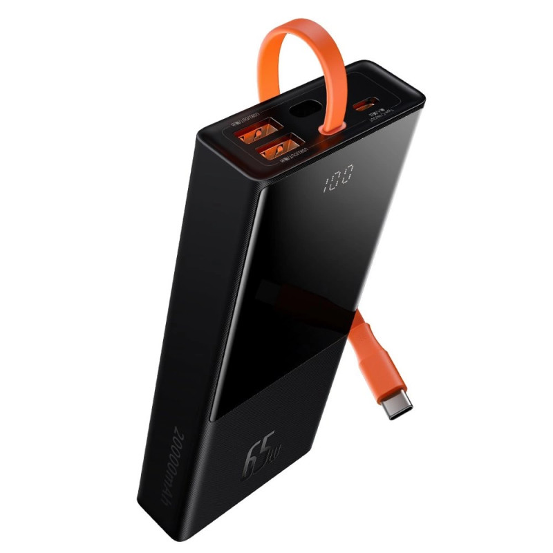 Powerbank Baseus 20000mAh, PD, 2xUSB + USB-C, USB-C 65W kábel (fekete)