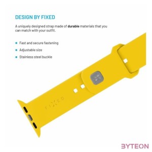 FIXED Sporty szilikon szíj az Apple Watch 42,44,45mm-es okosórákhoz, sárga
