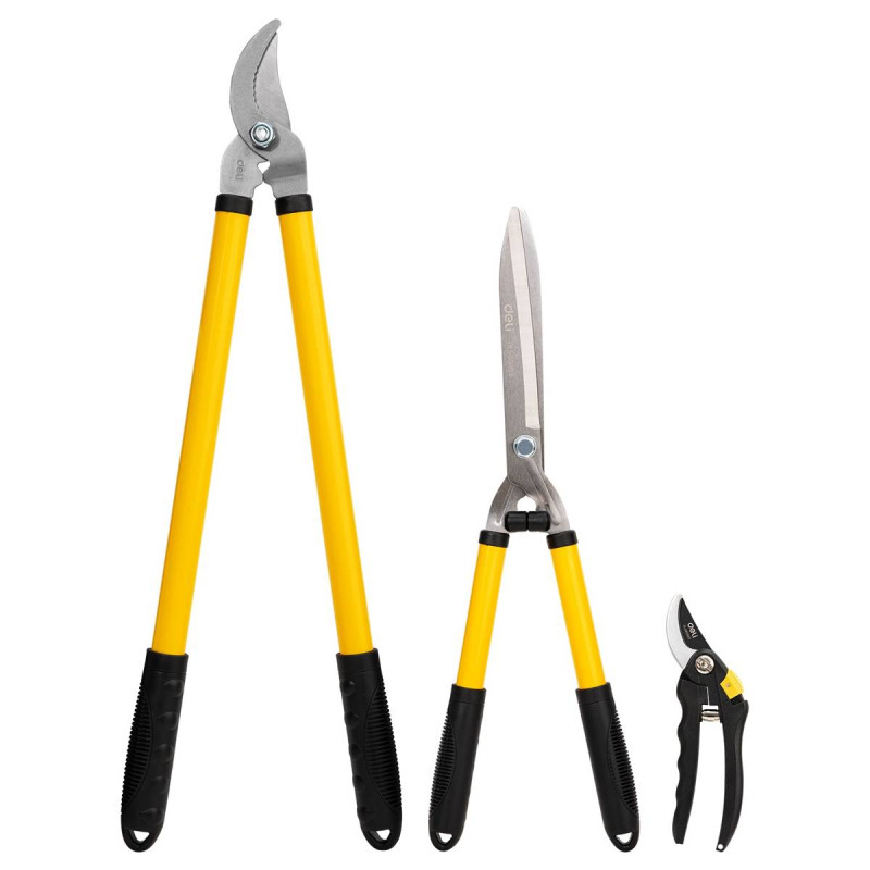 Deli Tools EDL580003 metszőolló készlet 3db-os (sárga)