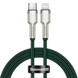 USB-C kábel a Lightning Baseus Cafule-hez, PD, 20 W, 1 m (zöld)