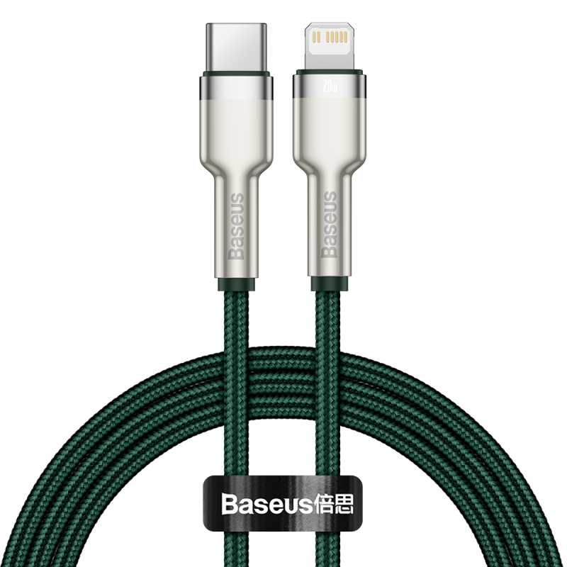 USB-C kábel a Lightning Baseus Cafule-hez, PD, 20 W, 1 m (zöld)