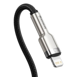 USB-C kábel a Lightning Baseus Cafule-hez, PD, 20 W, 0,25 m (fekete)