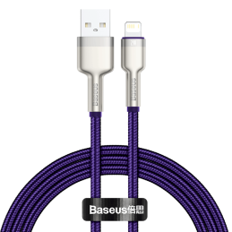 USB-kábel a Lightning Baseus Cafule-hez, 2,4A, 1 m (ibolya)