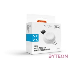 FIXED Orb vezetéknélküli töltő Apple okosórákhoz, USB Type-C, MFI tanusítvány, fehér