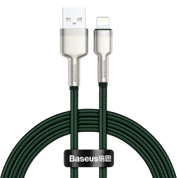 USB-kábel Lightning Baseus Cafule-hez, 2,4A, 1m (zöld)