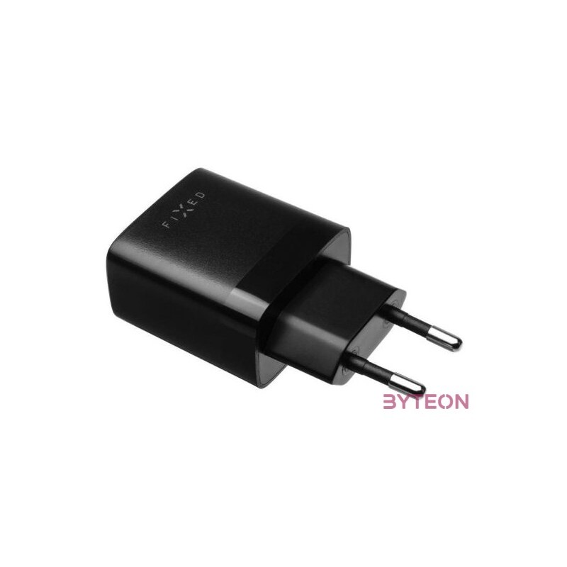 FIXED hálózati töltő, 2USB-A kimenet, 17W  USB,USB-C kábel, fekete
