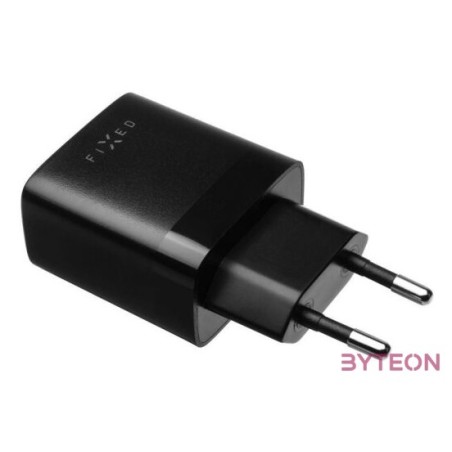 FIXED hálózati töltő, 2USB-A kimenet, 17W  USB,USB-C kábel, fekete