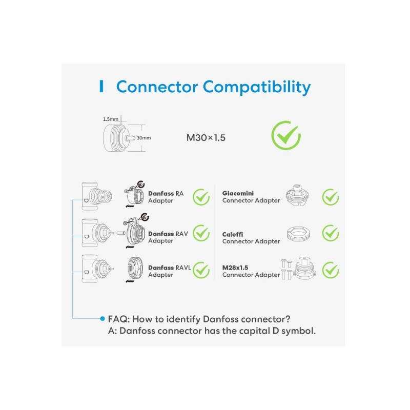 Meross MTS Smart WiFi termosztátfej150HHK (HomeKit) (kezdőkészlet)