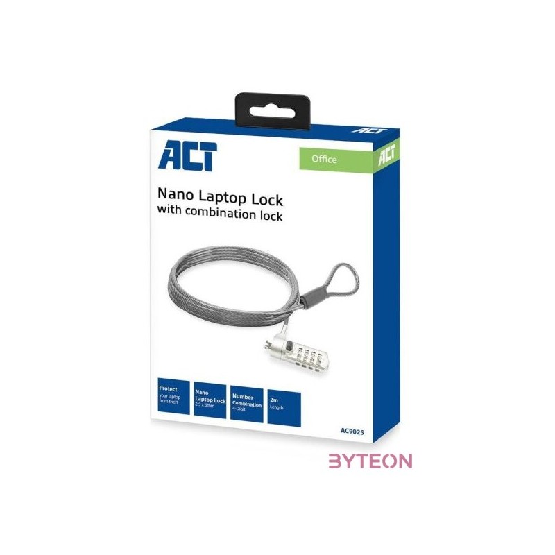 ACT AC9025 Nano Laptop Lock with combination lock