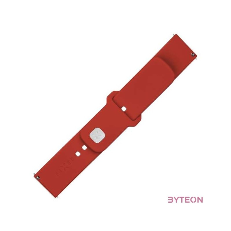 FIXED Sporty szilikon szíj gyors kioldóval 22mm-es okosórákhoz, piros