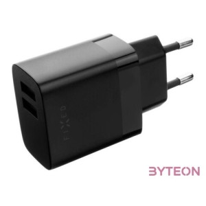 FIXED hálózati töltő 2USB-A kimenet, 17W, fekete