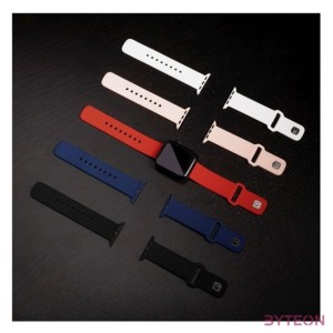 FIXED Sporty szilikon szíj az Apple Watch 42,44,45mm-es okosórákhoz, pink