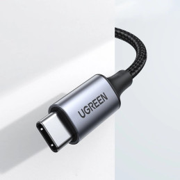 USB-C kábel UGREEN CM450 - 3.5 mm AUX mini jack, 1m (fekete)