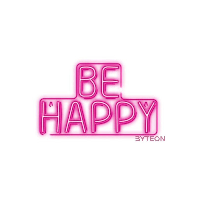 NEOLIA LED dekorációs plexi lámpa BE HAPPY, 36 lumen, ki,be kapcsoló, USB vagy 3xAA 1,5V, 2m kábel,