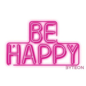 NEOLIA LED dekorációs plexi lámpa BE HAPPY, 36 lumen, ki,be kapcsoló, USB vagy 3xAA 1,5V, 2m kábel,