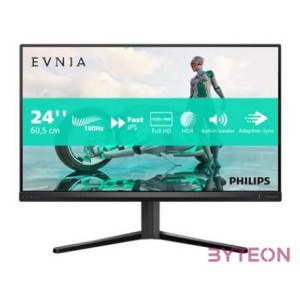 PHILIPS IPS Gaming 180Hz monitor 23,8 24M2N3200S 1920x1080, 169, 300cd,m2, 0,5ms, 2xHDMI,DisplayPort, hangszóró, HDR10