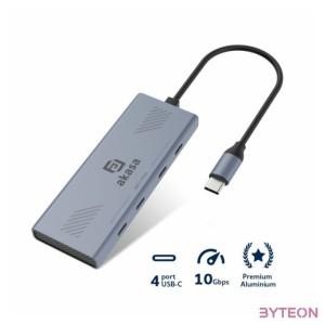 HUB USB Akasa 10Gbps USB Type-C 4 Port Hub, 4xType-C
