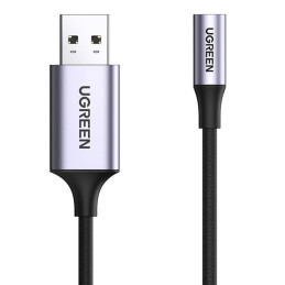 UGREEN CM477 audioadapter, USB-mini Jack 3.5 mm-es AUX (szurke)