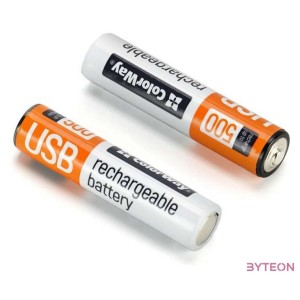 COLORWAY AAA újratölhető elem, USB-C 590 mAh 1.5B (Li-Polymer) (2pc.)
