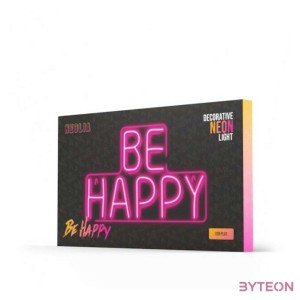 NEOLIA LED dekorációs plexi lámpa BE HAPPY, 36 lumen, ki,be kapcsoló, USB vagy 3xAA 1,5V, 2m kábel,