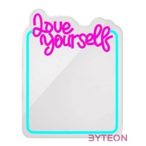 FOREVER LIGHT Neon világító LED tükör, LOVE YOURSELF, USB, be , ki kapcsoló, időzítő, 2 m kábel, 2év garancia