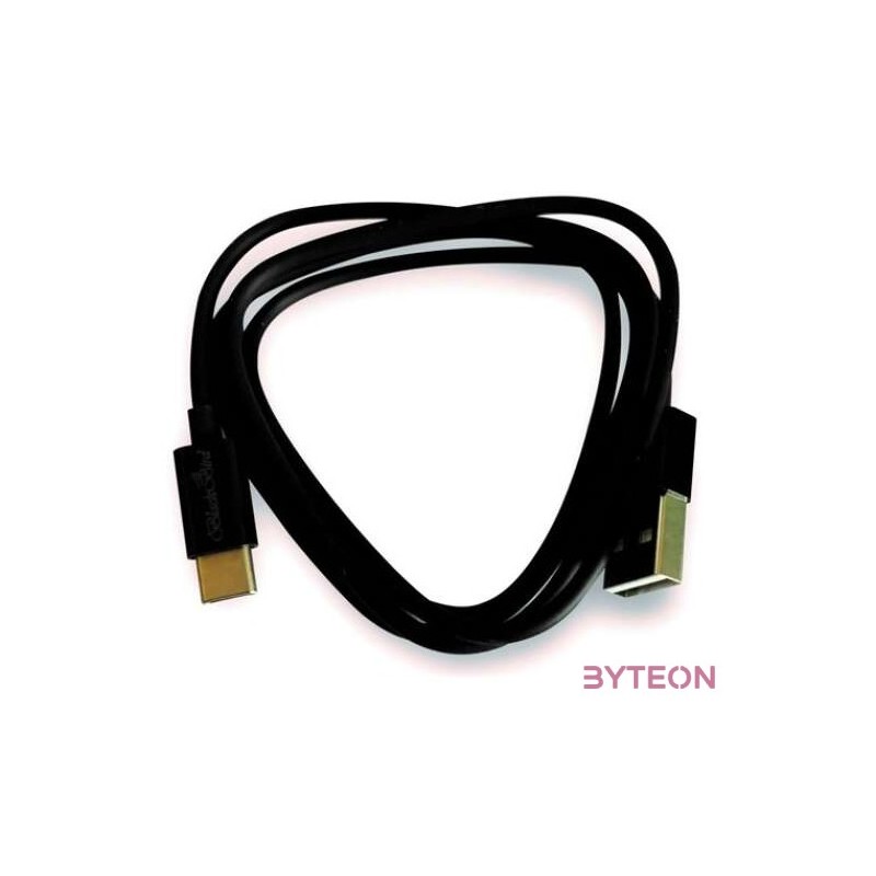 BLACKBIRD Type-C USB Adatkábel 1m, Fekete (Gyári kivitel)