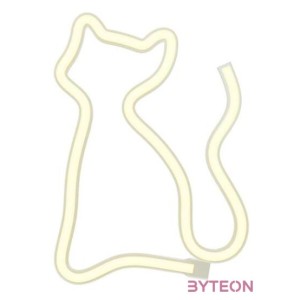 FOREVER LIGHT Neon LED dekorációs lámpa CICA meleg fehér, USB, be,ki kapcsoló, 3 X AA, falra akasztható