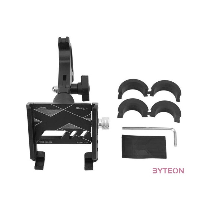 BLACKBIRD Biciklis Telefon tartó, alumínium fekete (60-100mm szélleségig állítható)