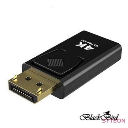BLACKBIRD Adapter Displayport 1.2 male to HDMI female 4K passzív, Fekete