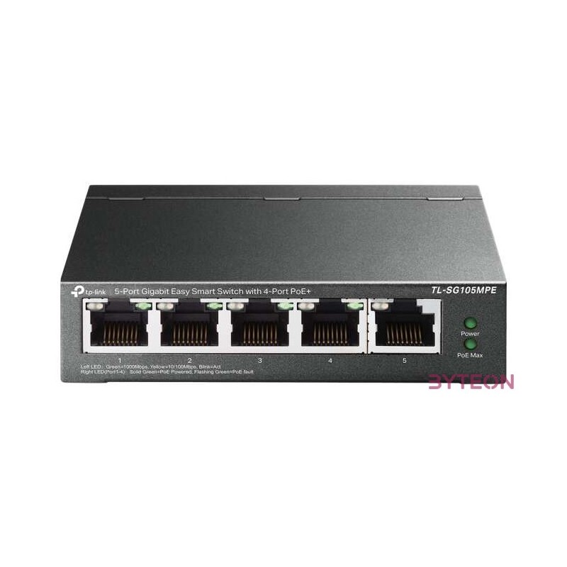 TP-LINK Switch 5x1000Mbps(4xPOE), Easy Smart, TL-SG105MPE