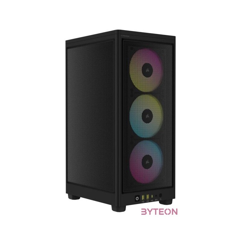 CORSAIR Ház 2000D RGB AIRFLOW Mini-ITX, 3xAF120 RGB SLIM Ventillátorral, SFX Tápegység nélkül, Edzett Üveg, fekete