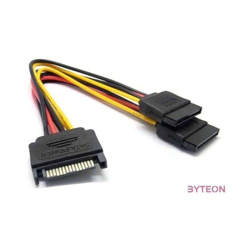 BLACKBIRD Tápkábel SATA 15 pin male to 2xSATA HDD