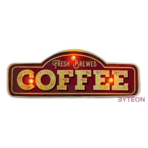 FOREVER LIGHT RETRO metál LED dekorációs lámpa COFFEE, USB, 5V, falra akasztható