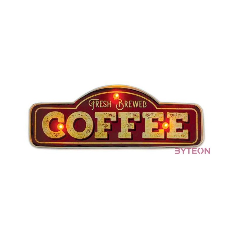 FOREVER LIGHT RETRO metál LED dekorációs lámpa COFFEE, USB, 5V, falra akasztható