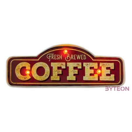 FOREVER LIGHT RETRO metál LED dekorációs lámpa COFFEE, USB, 5V, falra akasztható