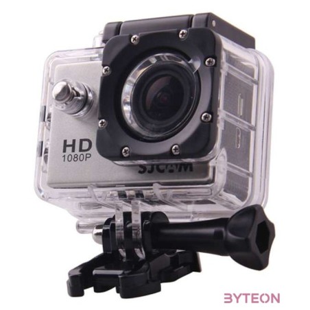 SJCAM Action Camera SJ4000, Silver, vízálló tokkal, LCD kijelző, 2,0 képátmérő, 12 MP, lassítás, időzítő, 1080P, H.264