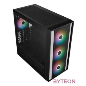 COOLER MASTER Ház ATX MasterBox 600 LITE, Tápegység nélkül, Üvegfalú, fekete