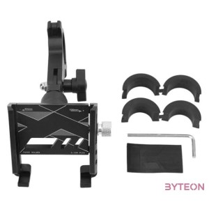 BLACKBIRD Biciklis Telefon tartó, alumínium fekete (60-100mm szélleségig állítható)