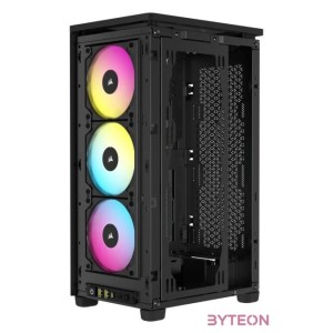 CORSAIR Ház 2000D RGB AIRFLOW Mini-ITX, 3xAF120 RGB SLIM Ventillátorral, SFX Tápegység nélkül, Edzett Üveg, fekete