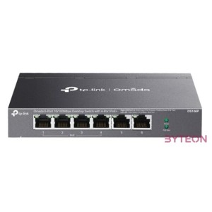 TP-LINK Switch 6x100Mbps(4xPOE) Fémházas (Omada), DS106P
