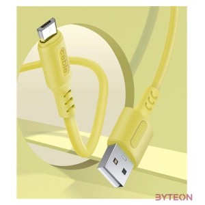 COLORWAY Kábel, USB - MicroUSB (soft silicone) 2.4A 1m sárga