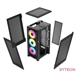 CORSAIR Ház 2000D RGB AIRFLOW Mini-ITX, 3xAF120 RGB SLIM Ventillátorral, SFX Tápegység nélkül, Edzett Üveg, fekete