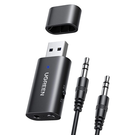 UGREEN CM523 Audio adapter, USB-A 3,5 mm-es csatlakozóra, Bluetooth 5.1 (fekete)