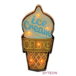 FOREVER LIGHT RETRO metál LED dekorációs lámpa ICE CREAM USB, 5V, falra akasztható